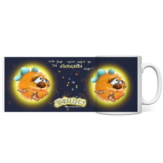 Panorama Tasse Sparklees by Kruegerhausdesign, "Kopf hoch, sonst siehst du die Sparkleees nicht!"