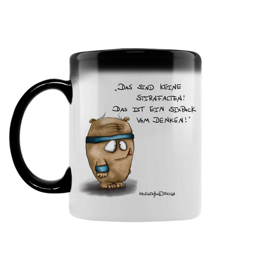 Zaubertasse Das sind keine Stirnfalten! Das ist ein Sixpack vom Denken!