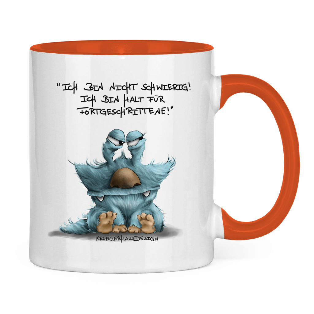 Tasse zweifarbig Ich bin nicht schwierig! Ich bin halt für Fortgeschrittene!