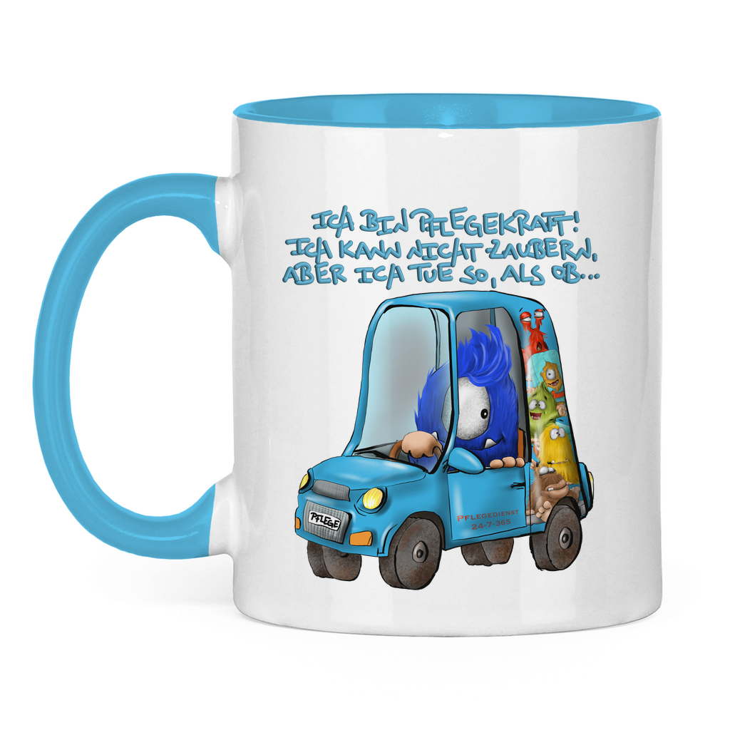 Tasse zweifarbig Ich bin Pflegekraft! Ich kann nicht zaubern, aber ich tue…