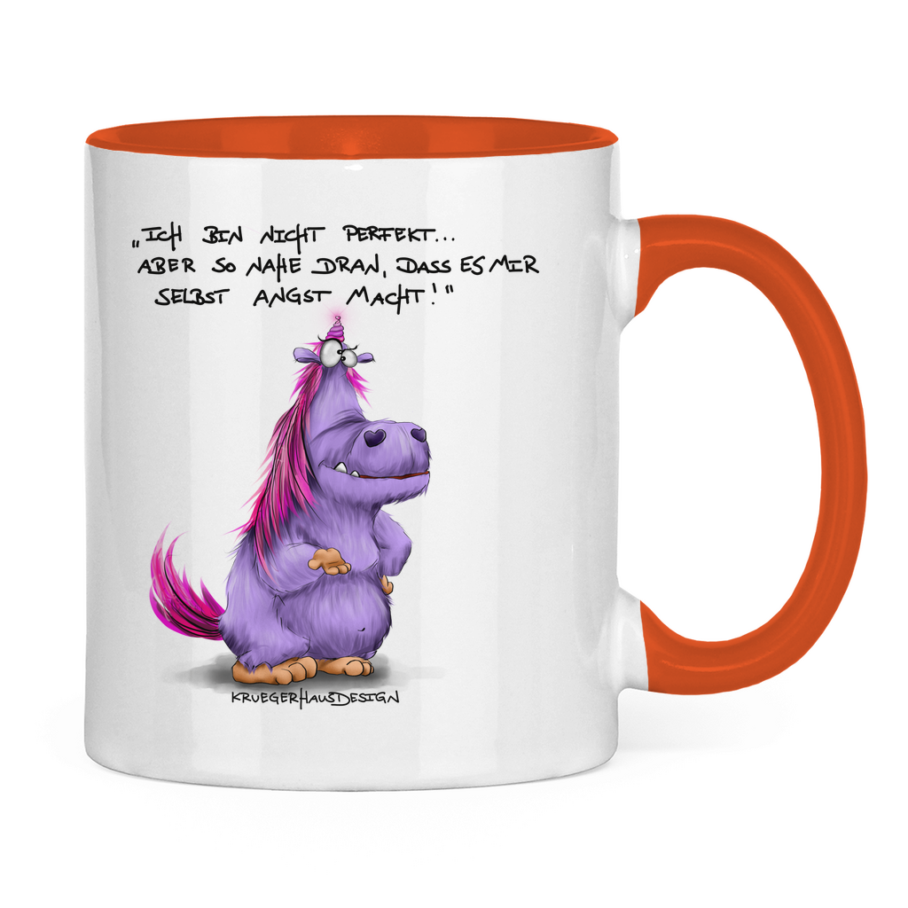 Tasse zweifarbig Ich bin nicht perfekt.. aber so nahe dran, dass es mir ...