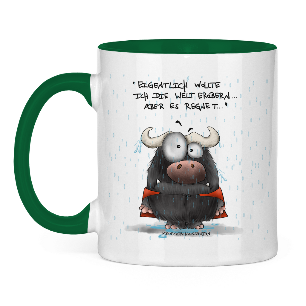 Tasse zweifarbig Eigentlich wollte ich die Welt erobern... Aber es ...