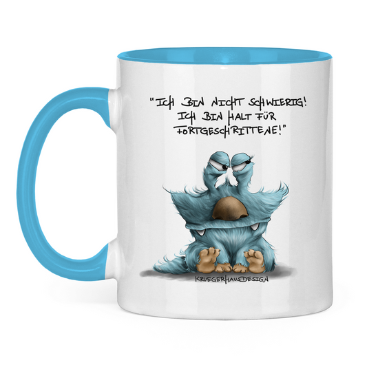 Tasse zweifarbig Ich bin nicht schwierig! Ich bin halt für Fortgeschrittene!