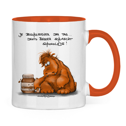 Tasse zweifarbig Je beschissener der Tag... desto besser schmeckt ...