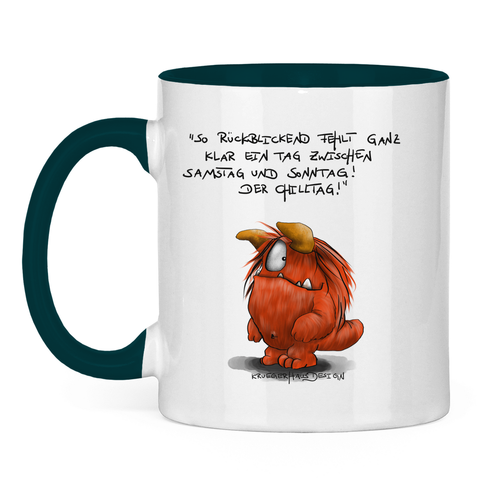 Tasse zweifarbig So Rückblickend fehlt ganz klar ein Tag zwischen Samstag...