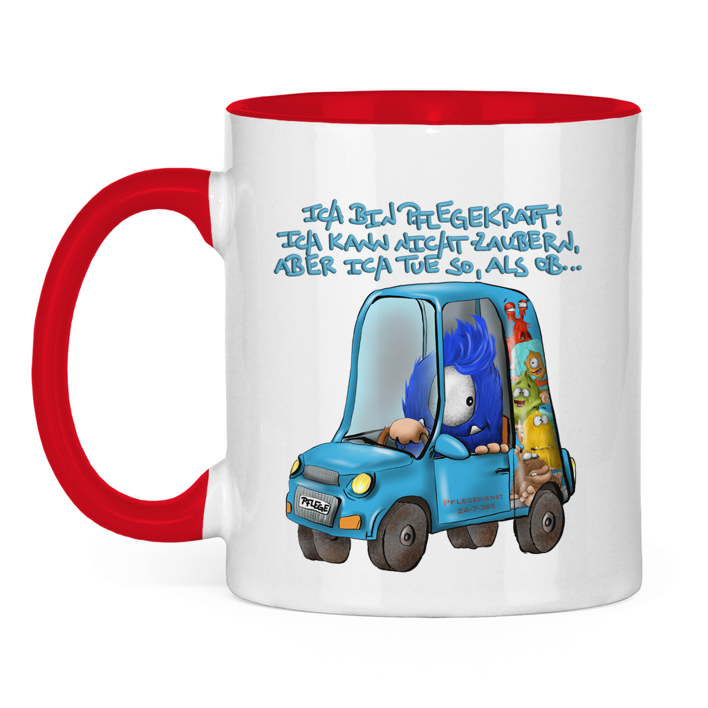 Tasse zweifarbig Ich bin Pflegekraft! Ich kann nicht zaubern, aber ich tue…