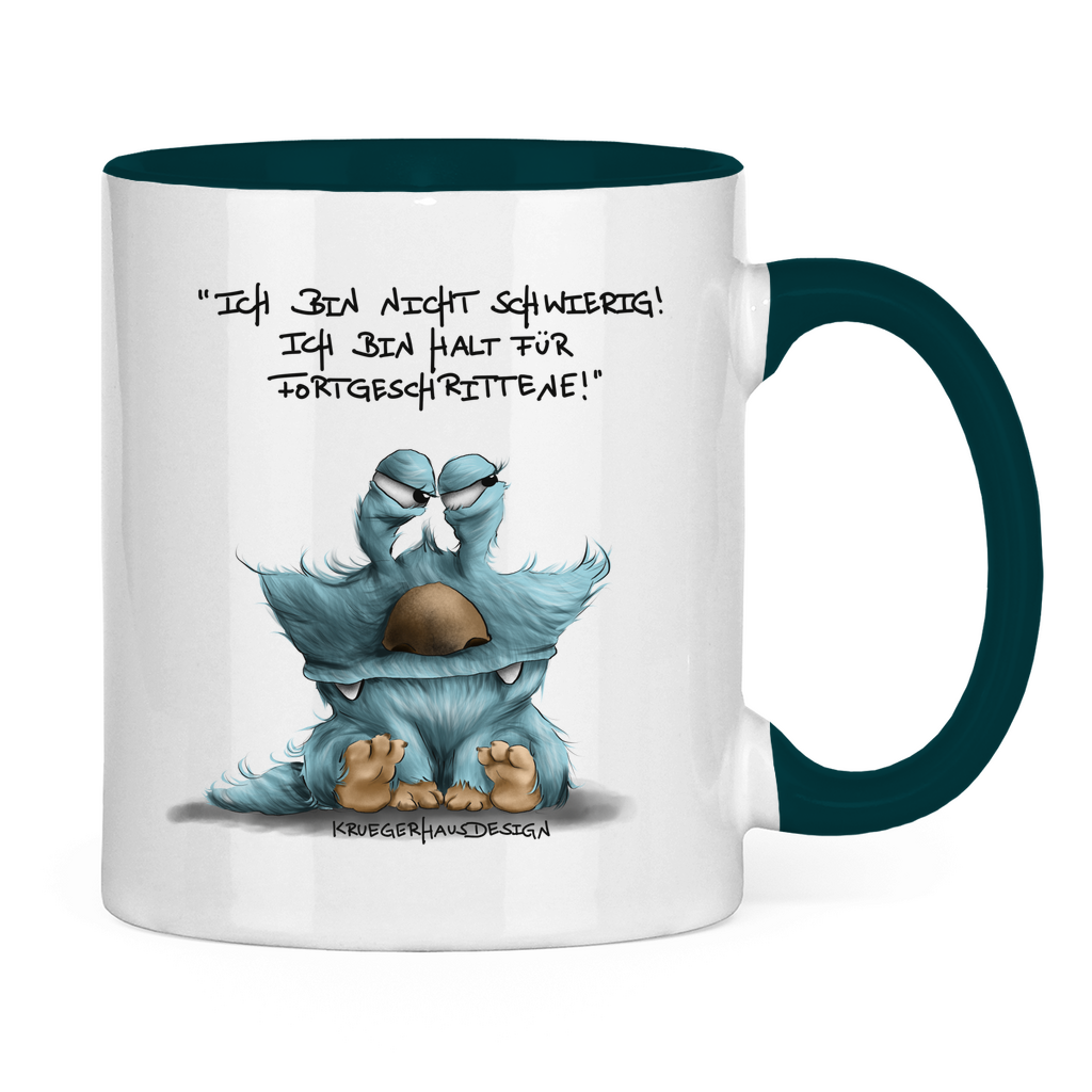 Tasse zweifarbig Ich bin nicht schwierig! Ich bin halt für Fortgeschrittene!