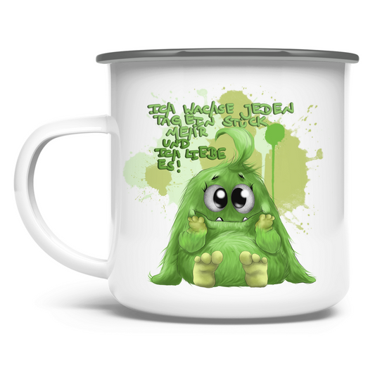 Emaille Tasse Ich wachse jeden Tag ein Stück mehr und ich liebe es!