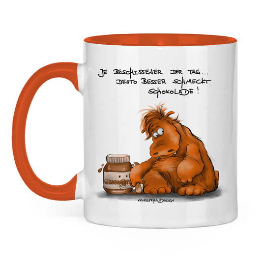 Tasse zweifarbig Je beschissener der Tag... desto besser schmeckt ...