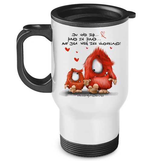Edelstahl-Thermobecher Du und ich... Hand in Hand.. Auf den Weg ins Wunderland!