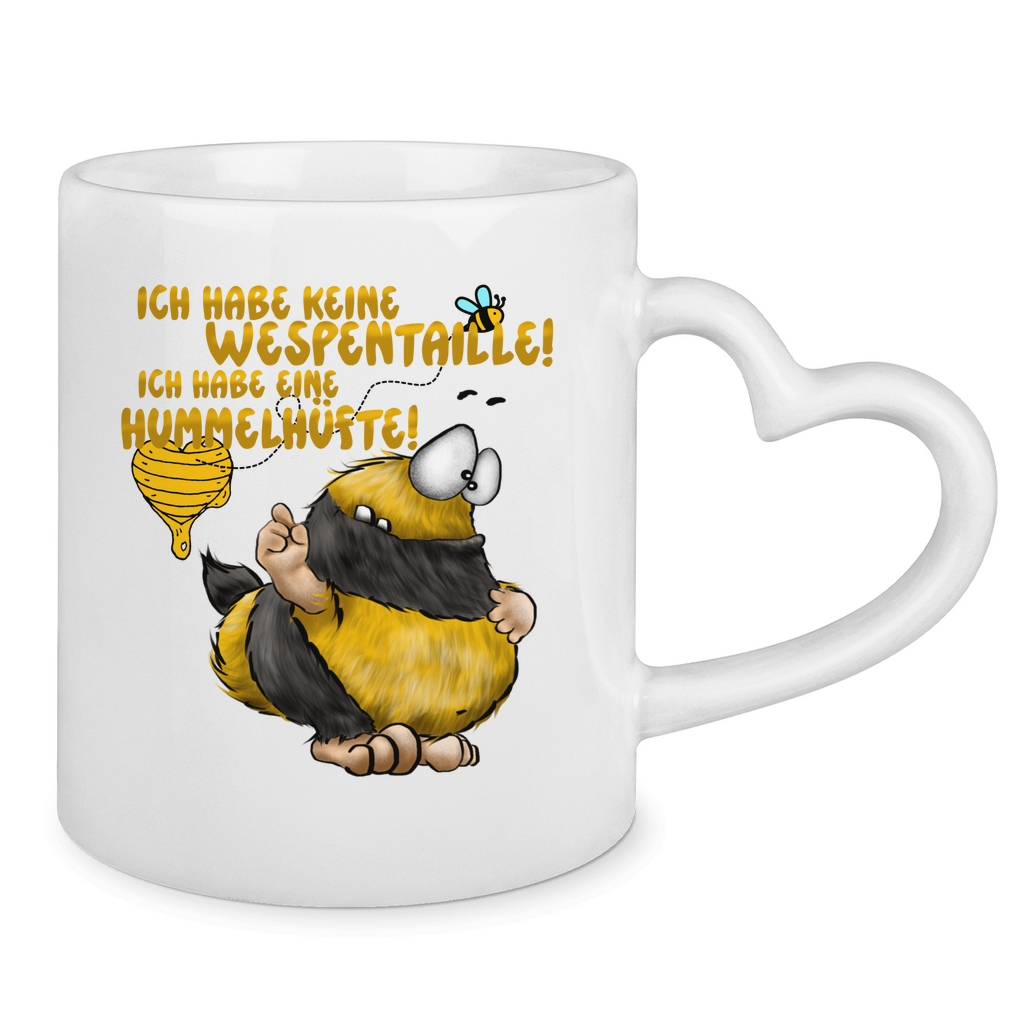 Tasse mit Herzhenkel Ich habe keine Wespentaille! Ich habe eine Hummelhüfte!