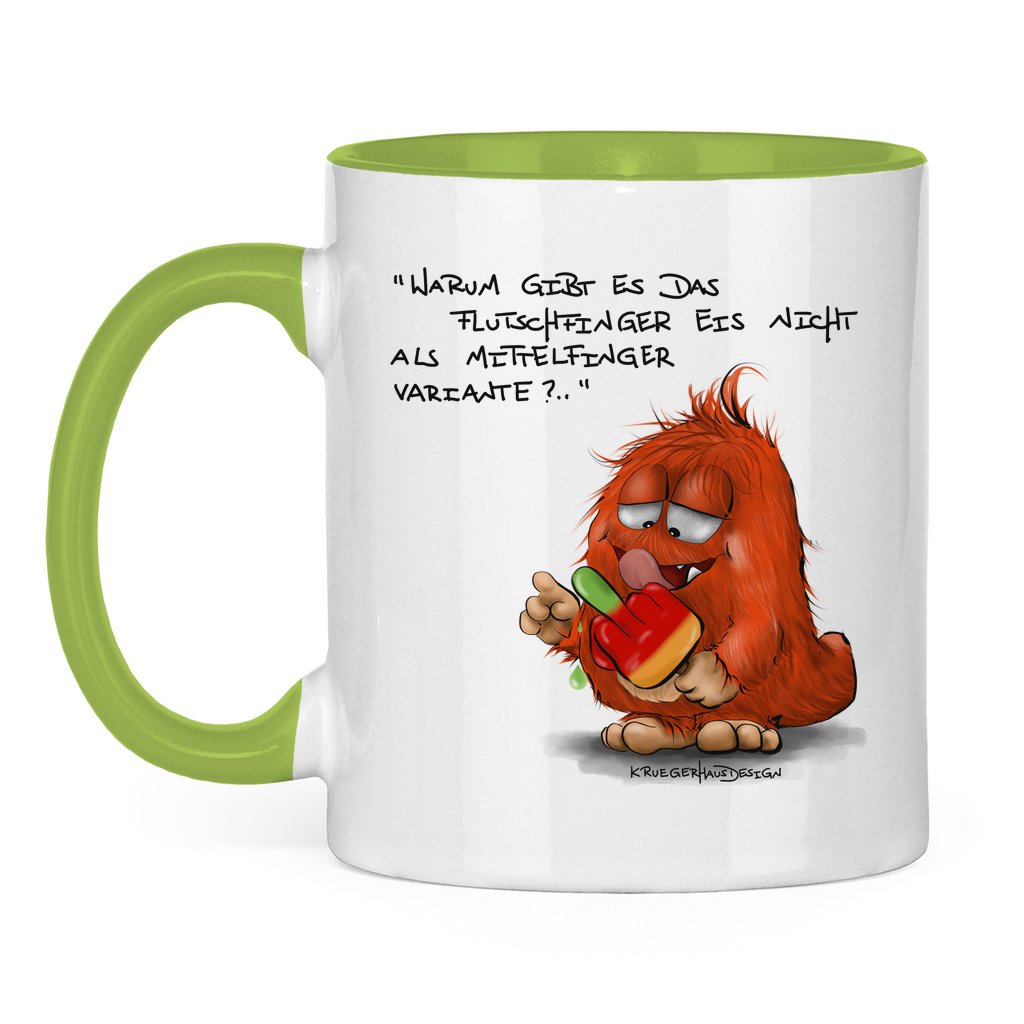 Tasse zweifarbig Warum gibt es das Flutschfinger Eis nicht als Mittelfinger..