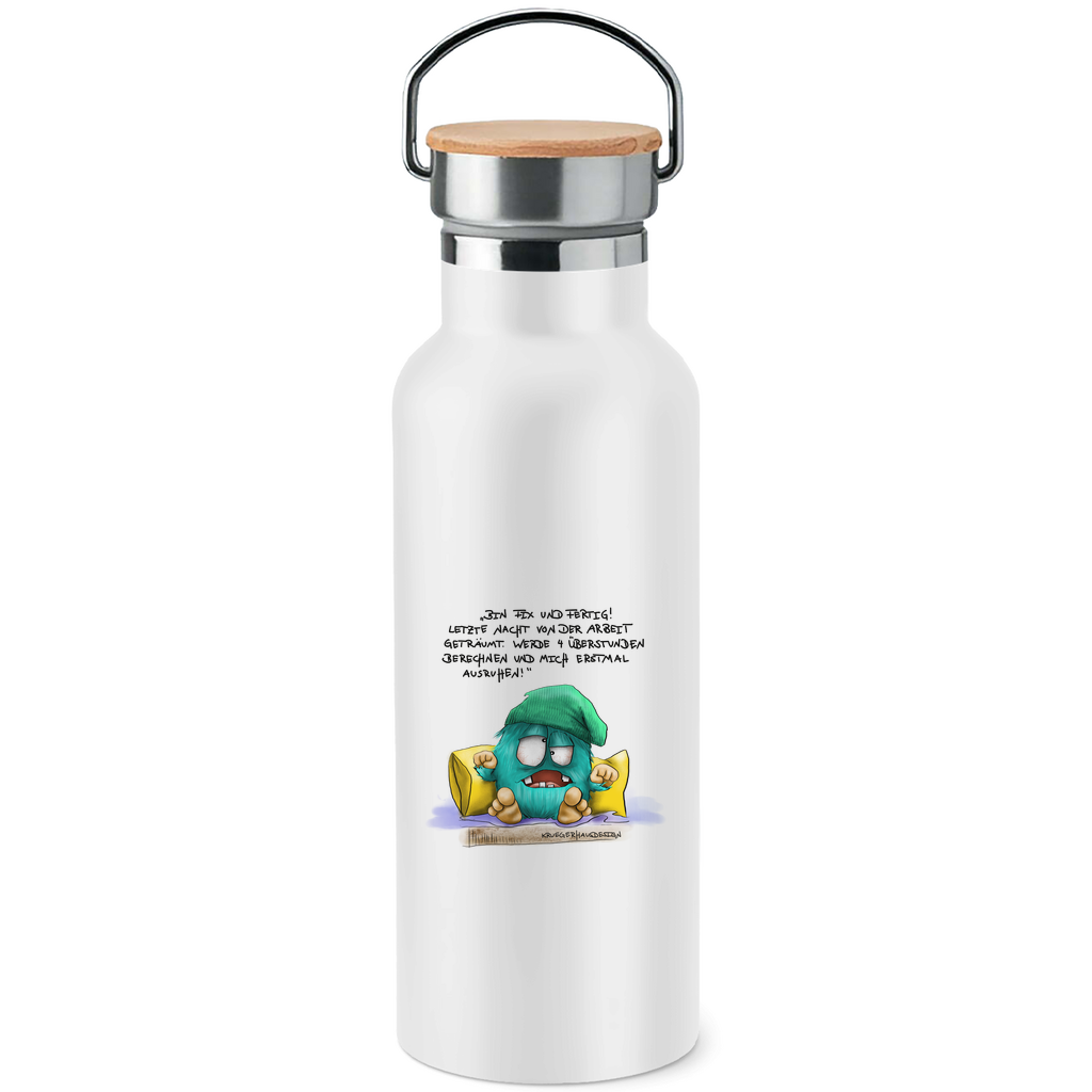 Edelstahl-Trinkflasche mit Bambusdeckel Bin fix und fertig. Habe letzte Nacht von der Arbeit …