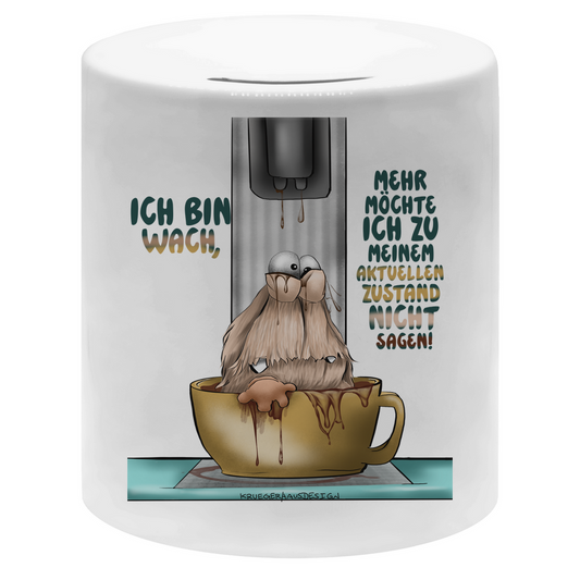 Money box Ich bin wach! Mehr möchte ich zu meinem  aktuellen Zustand