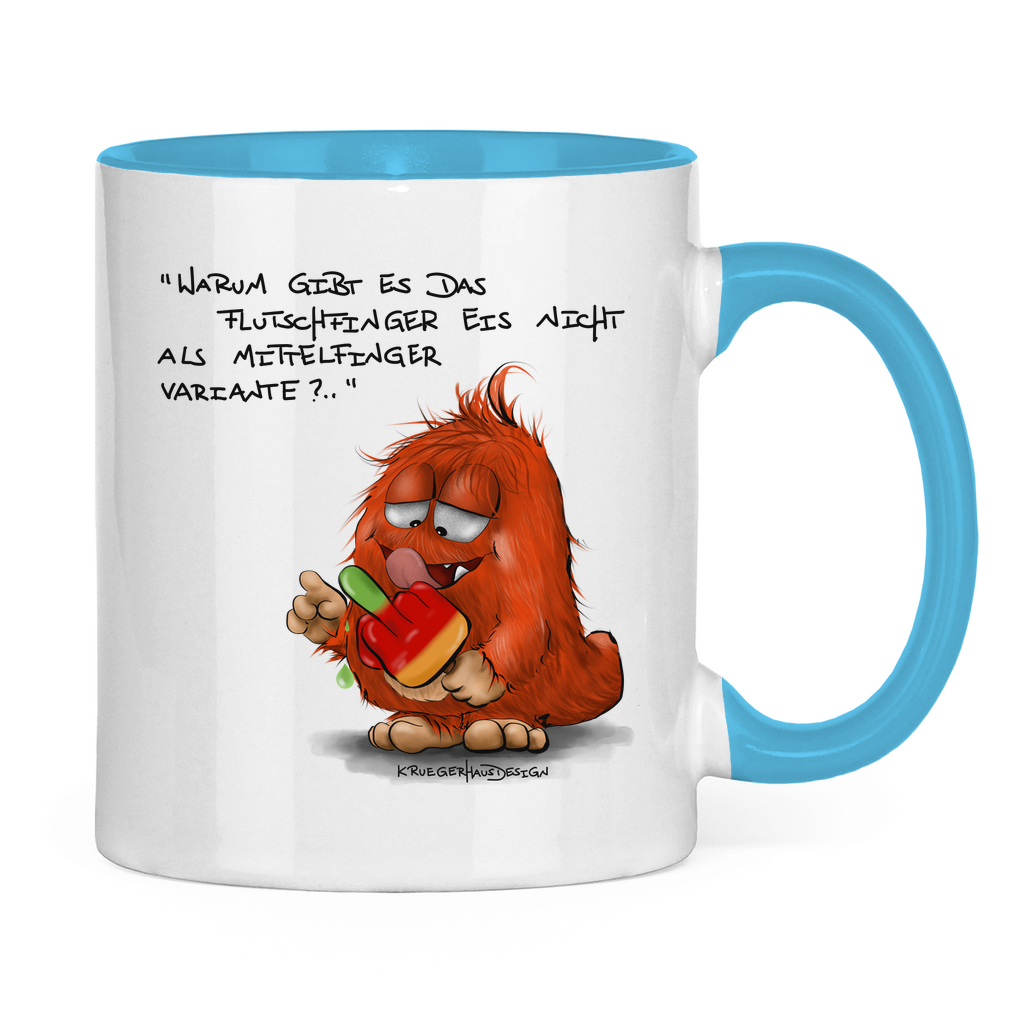 Tasse zweifarbig Warum gibt es das Flutschfinger Eis nicht als Mittelfinger..