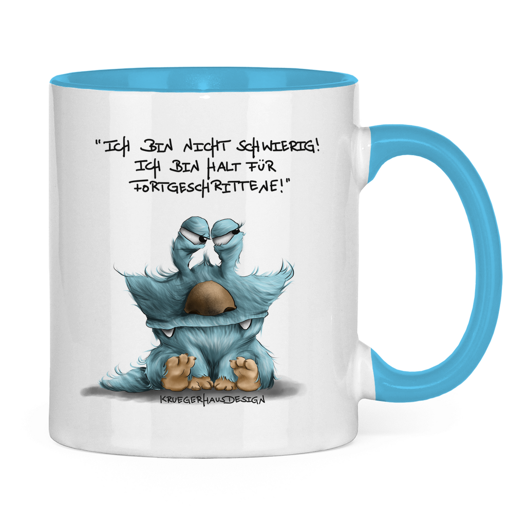 Tasse zweifarbig Ich bin nicht schwierig! Ich bin halt für Fortgeschrittene!