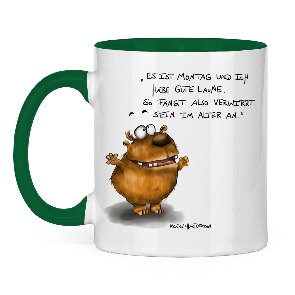 Tasse zweifarbig Es ist Montag und ich habe gute Laune. So fängt...