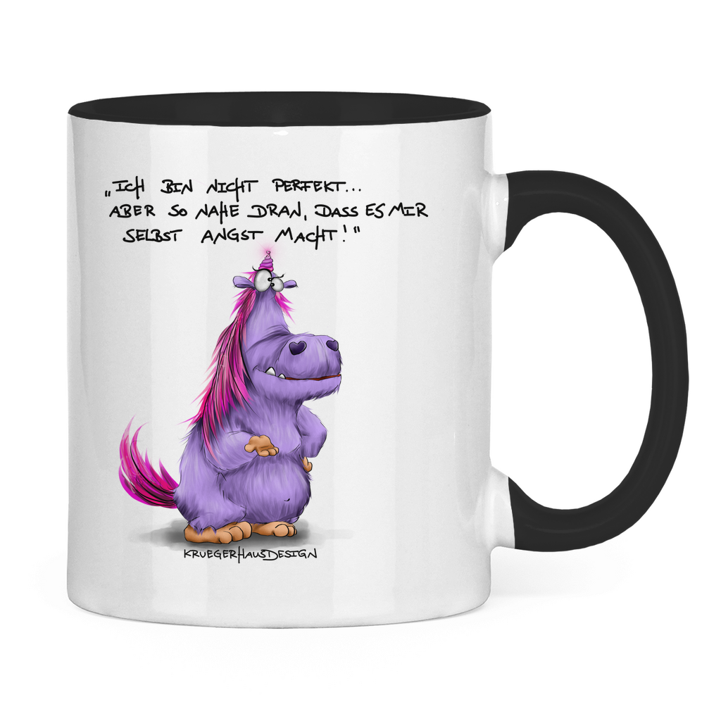 Tasse zweifarbig Ich bin nicht perfekt.. aber so nahe dran, dass es mir ...