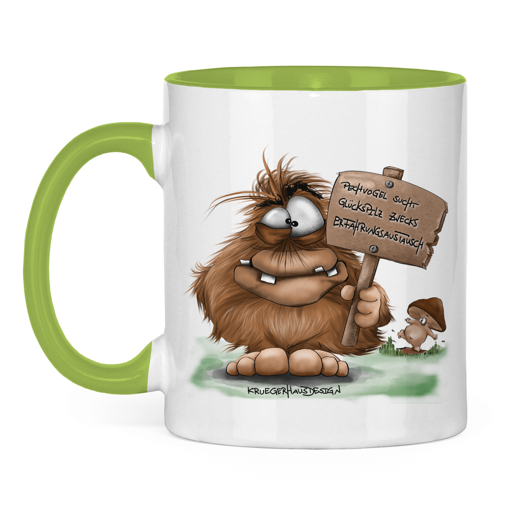 Tasse zweifarbig Pechvogel sucht Glückspilz zwecks Erfahrungsaustausch, Hugo