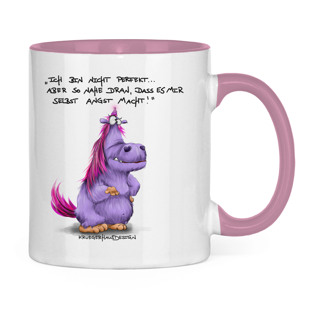 Tasse zweifarbig Ich bin nicht perfekt.. aber so nahe dran, dass es mir ...