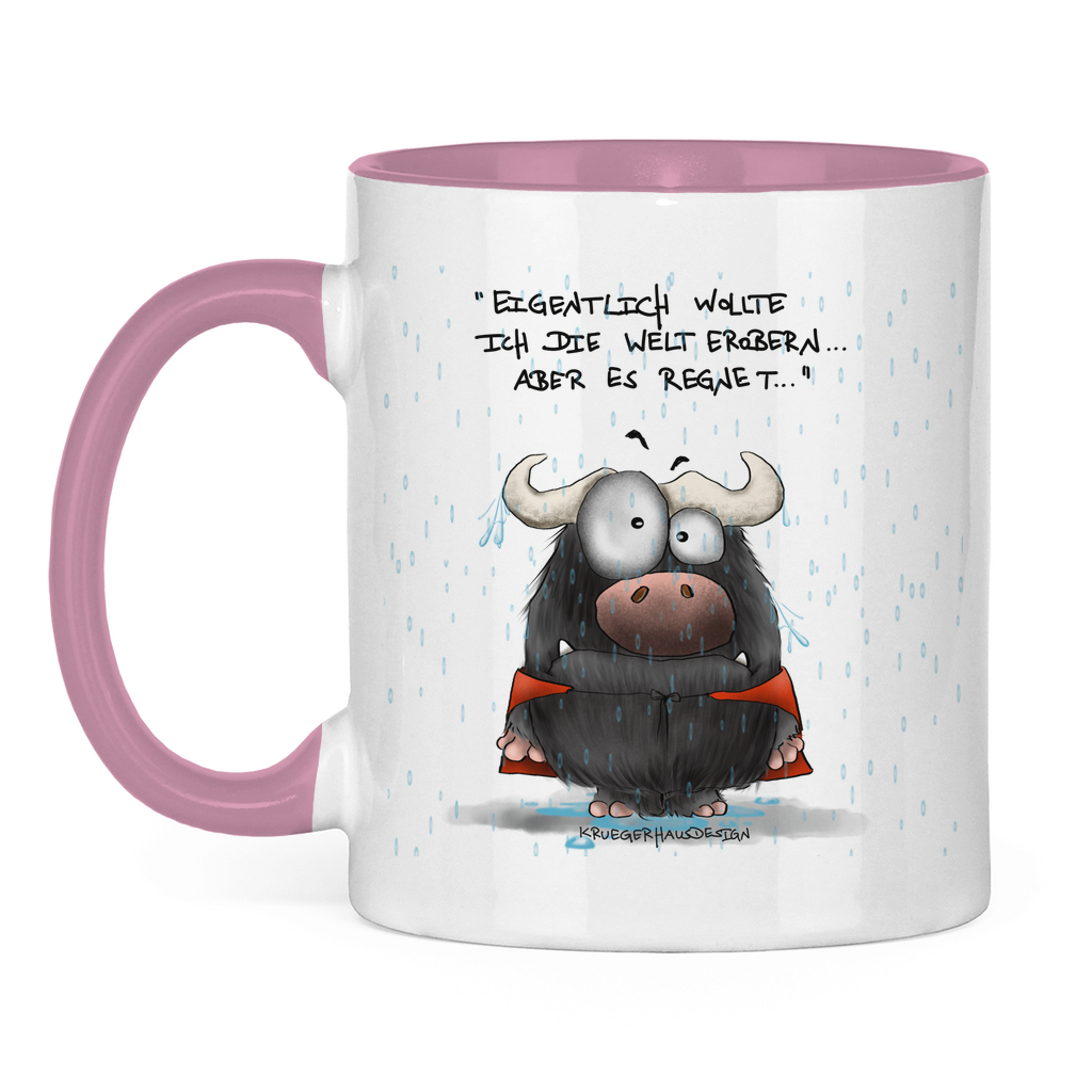 Tasse zweifarbig Eigentlich wollte ich die Welt erobern... Aber es ...