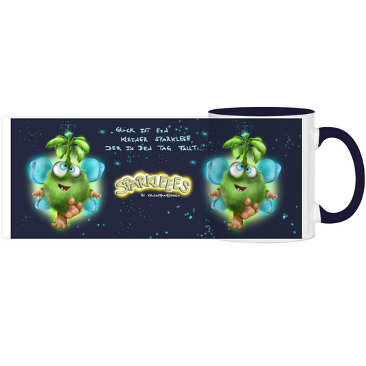 Panorama Tasse zweifarbig Sparklees by Kruegerhausdesign, Glück ist ein kleiner  Sparkleee...