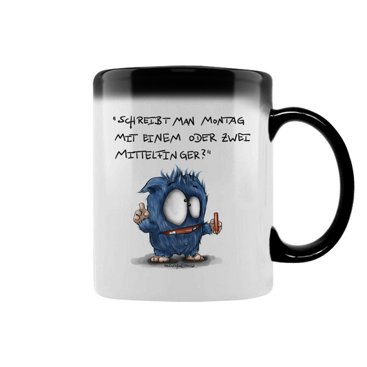 Zaubertasse Schreibt man Montag mit einem oder mit zwei Mittelfinger?