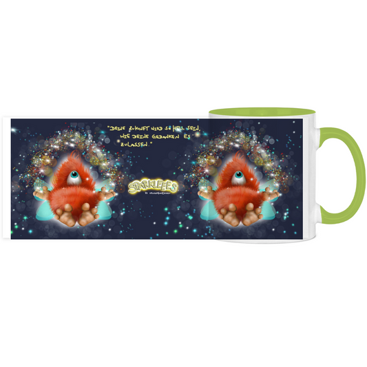 Panorama Tasse zweifarbig Sparkleees by Kruegerhausdesign, Deine Zukunft wird so hell sein...