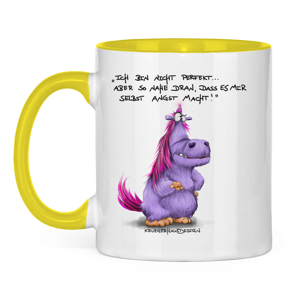 Tasse zweifarbig Ich bin nicht perfekt.. aber so nahe dran, dass es mir ...