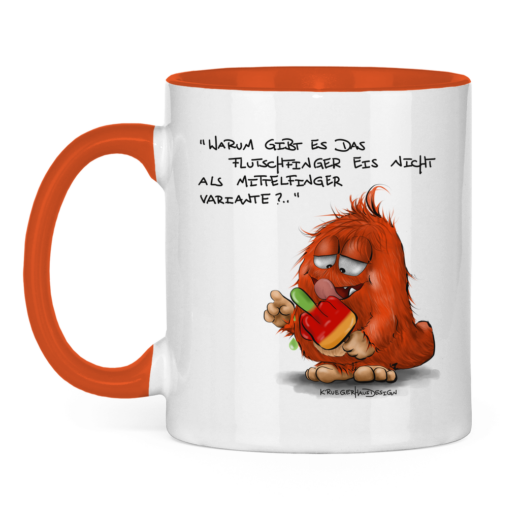Tasse zweifarbig Warum gibt es das Flutschfinger Eis nicht als Mittelfinger..