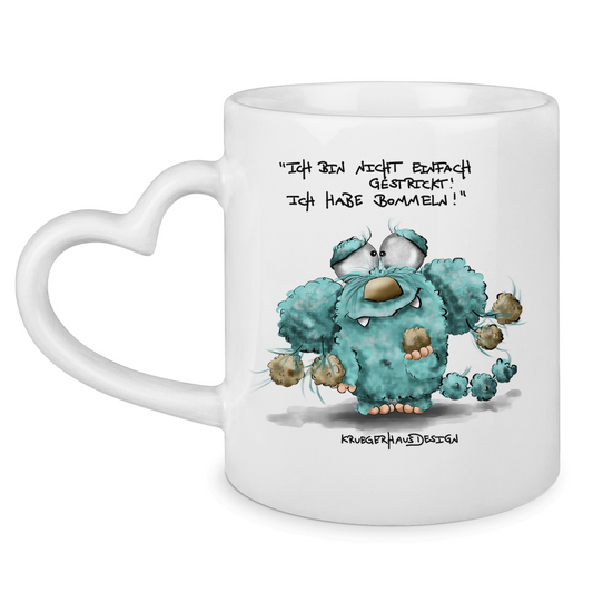Tasse mit Herzhenkel Bommeln