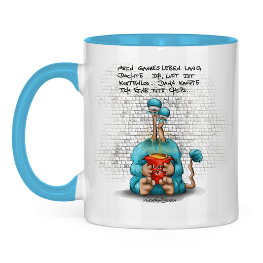 Tasse zweifarbig Mein ganzes Leben lang dachte ich, Lust ist kostenlos...
