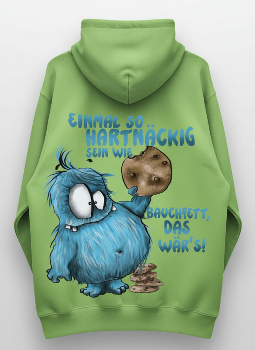 Unisex Hoodie XXL Druck Kruegerhausdesign Monster, lime green, Motivwahl
