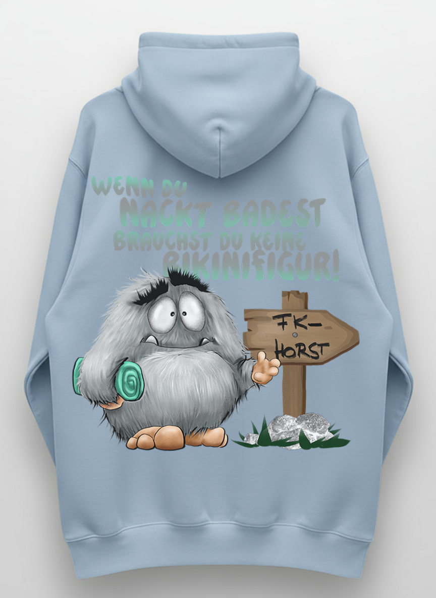 Unisex Hoodie XXL Druck Kruegerhausdesign Monster, hellblau, Motivwahl