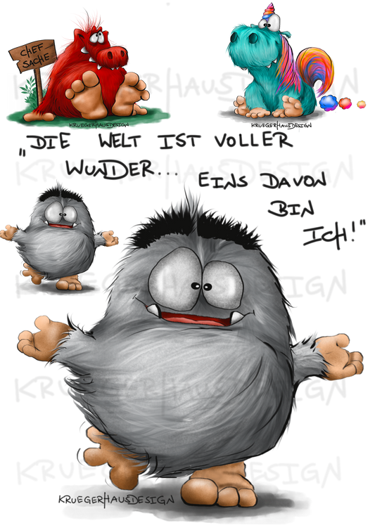 Bügelbild Kruegerhausdesign „die Welt ist voller Wunder…“ mit Liebe illustriert