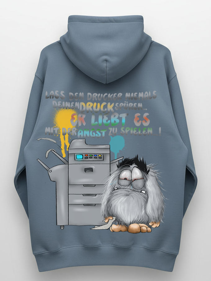 Unisex Hoodie XXL Druck Kruegerhausdesign Monster, denim, jeansblau, Motivwahl