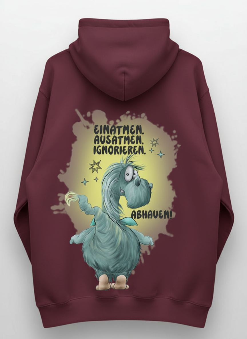 Unisex Hoodie XXL Druck Kruegerhausdesign Monster, Burgund, Motivwahl