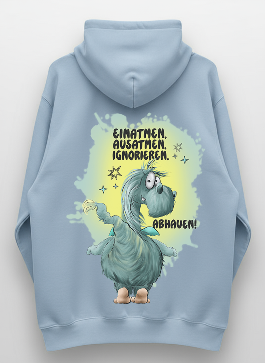 Unisex Hoodie XXL Druck Kruegerhausdesign Monster, hellblau, Motivwahl