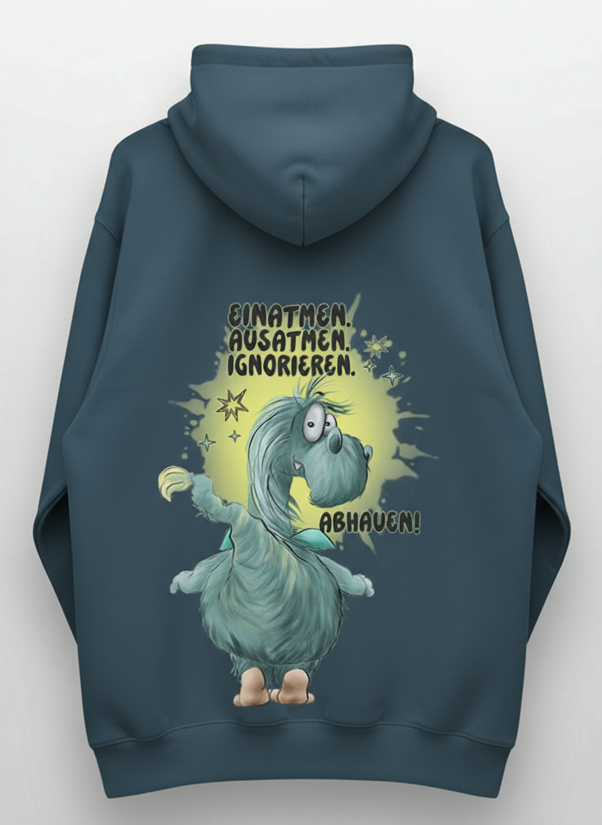 Unisex Hoodie XXL Druck Kruegerhausdesign Monster, petrol, Motivwahl