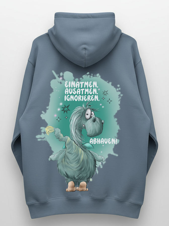 Unisex Hoodie XXL Druck Kruegerhausdesign Monster, denim, jeansblau, Motivwahl