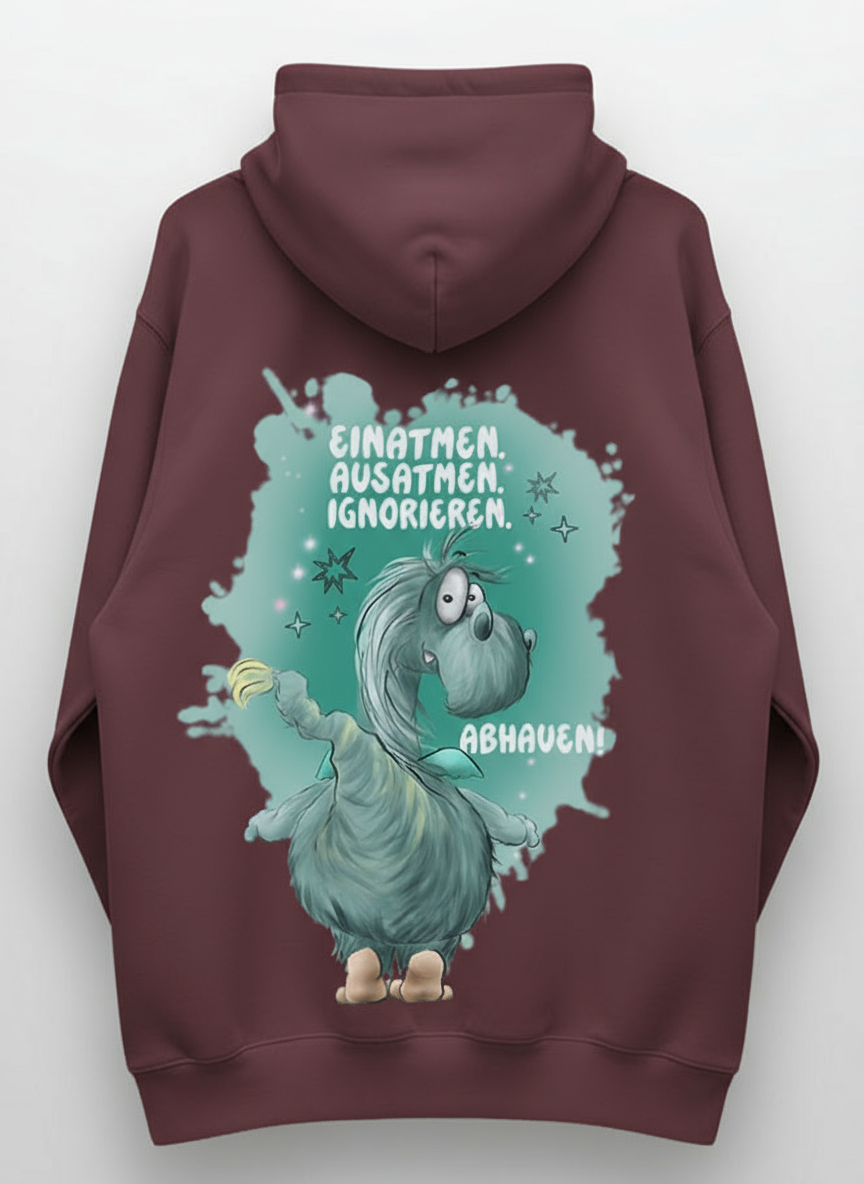 Unisex Hoodie XXL Druck Kruegerhausdesign Monster, Burgund, Motivwahl