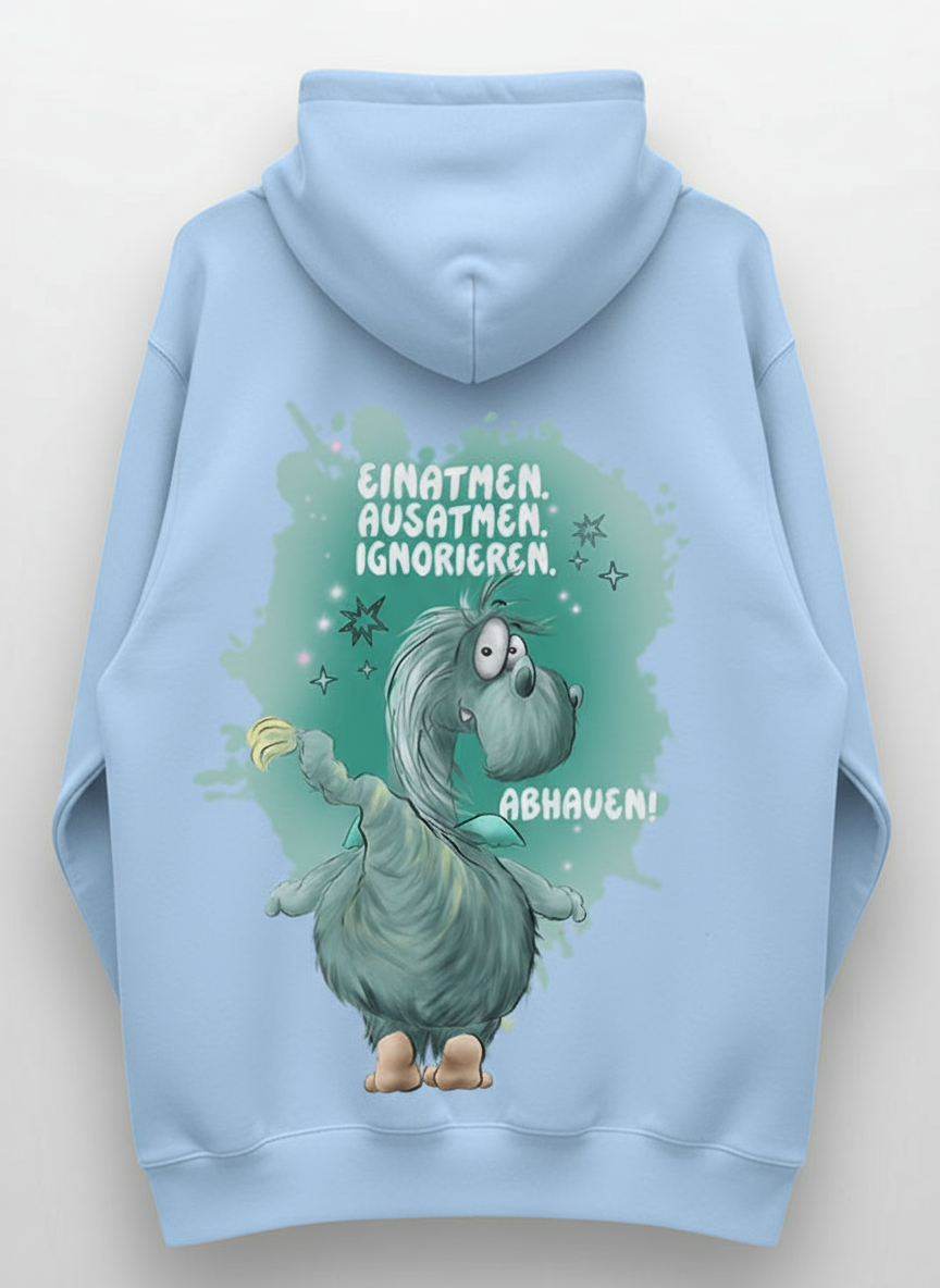 Unisex Hoodie XXL Druck Kruegerhausdesign Monster, hellblau, Motivwahl