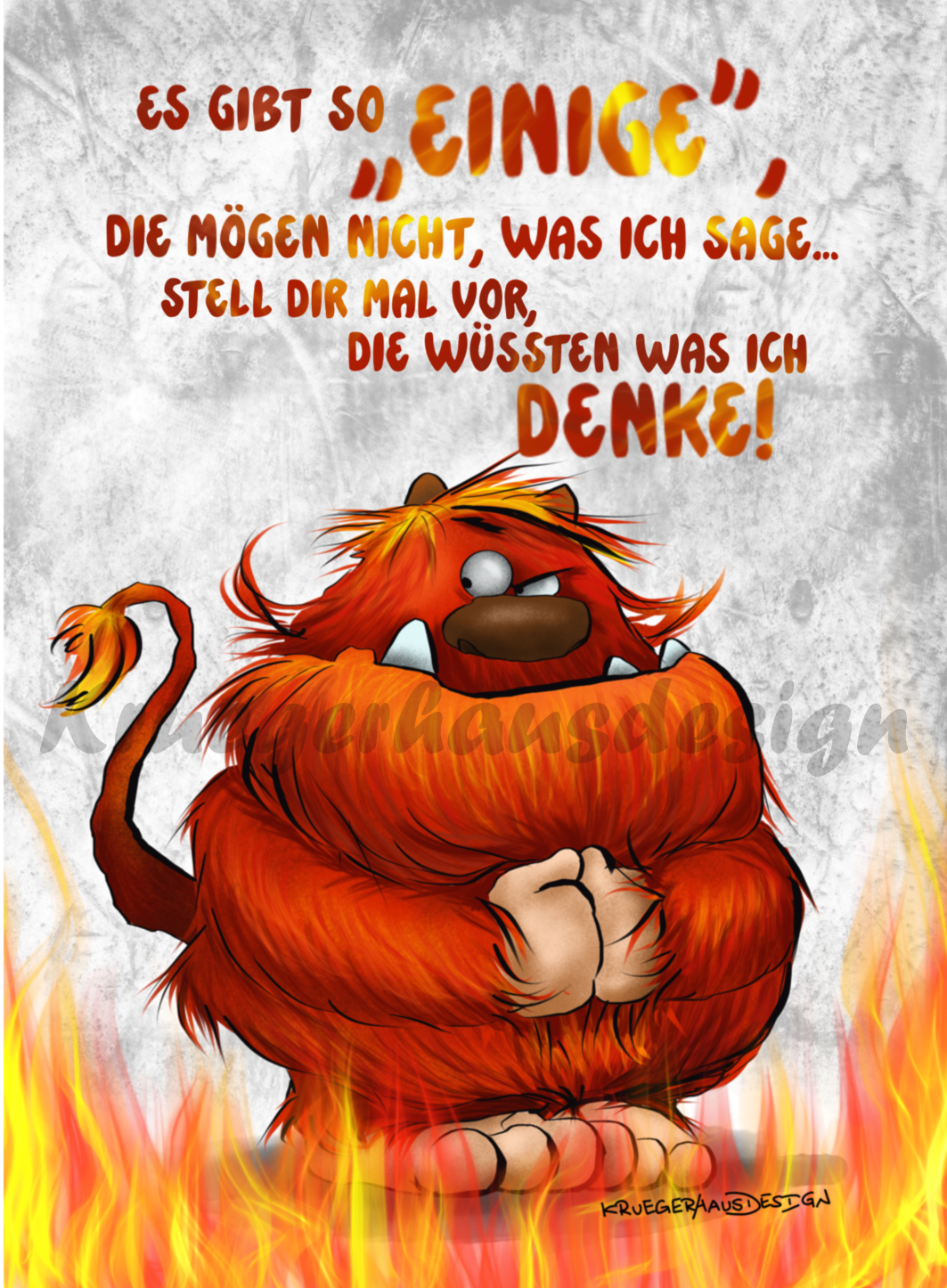 Premium Kuscheldecke, superweich, 150 x 200cm, Kruegerhausdesign Monster, Es gibt so "Einige", die mögen...