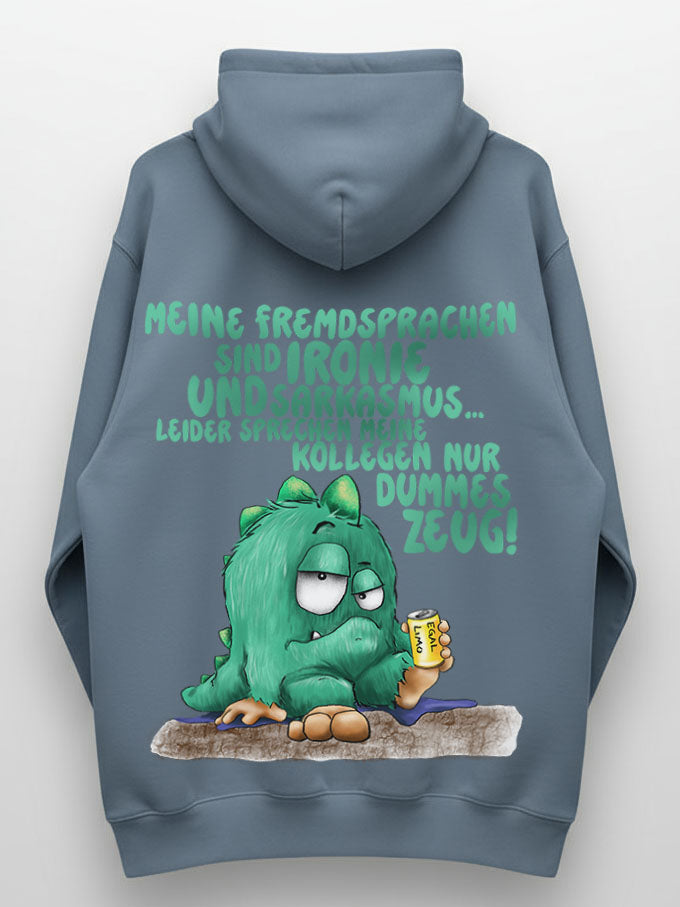 Unisex Hoodie XXL Druck Kruegerhausdesign Monster, denim, jeansblau, Motivwahl