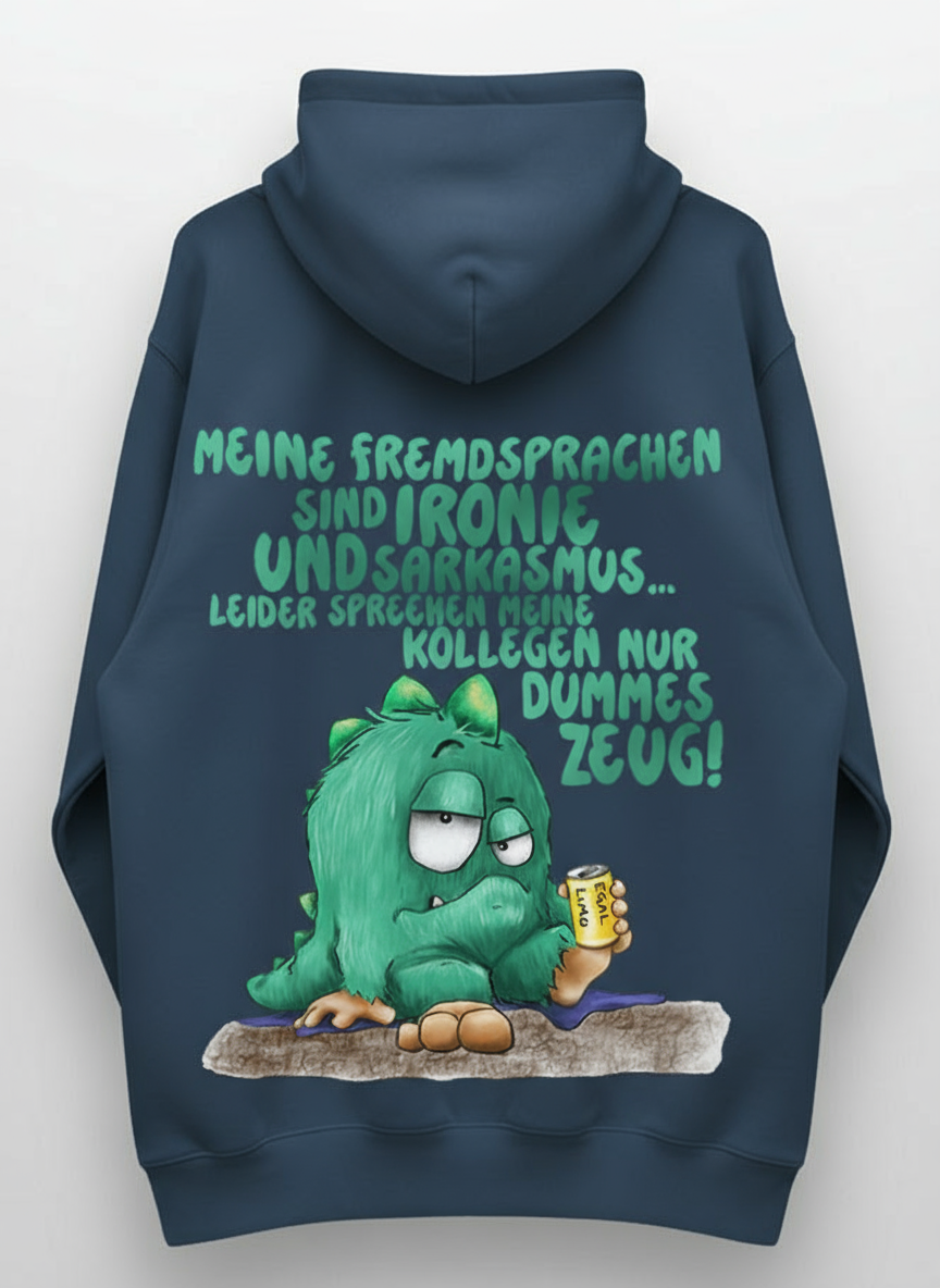 Unisex Hoodie XXL Druck Kruegerhausdesign Monster, petrol, Motivwahl