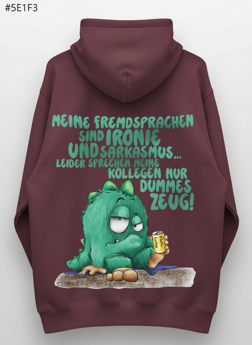 Unisex Hoodie XXL Druck Kruegerhausdesign Monster, Burgund, Motivwahl