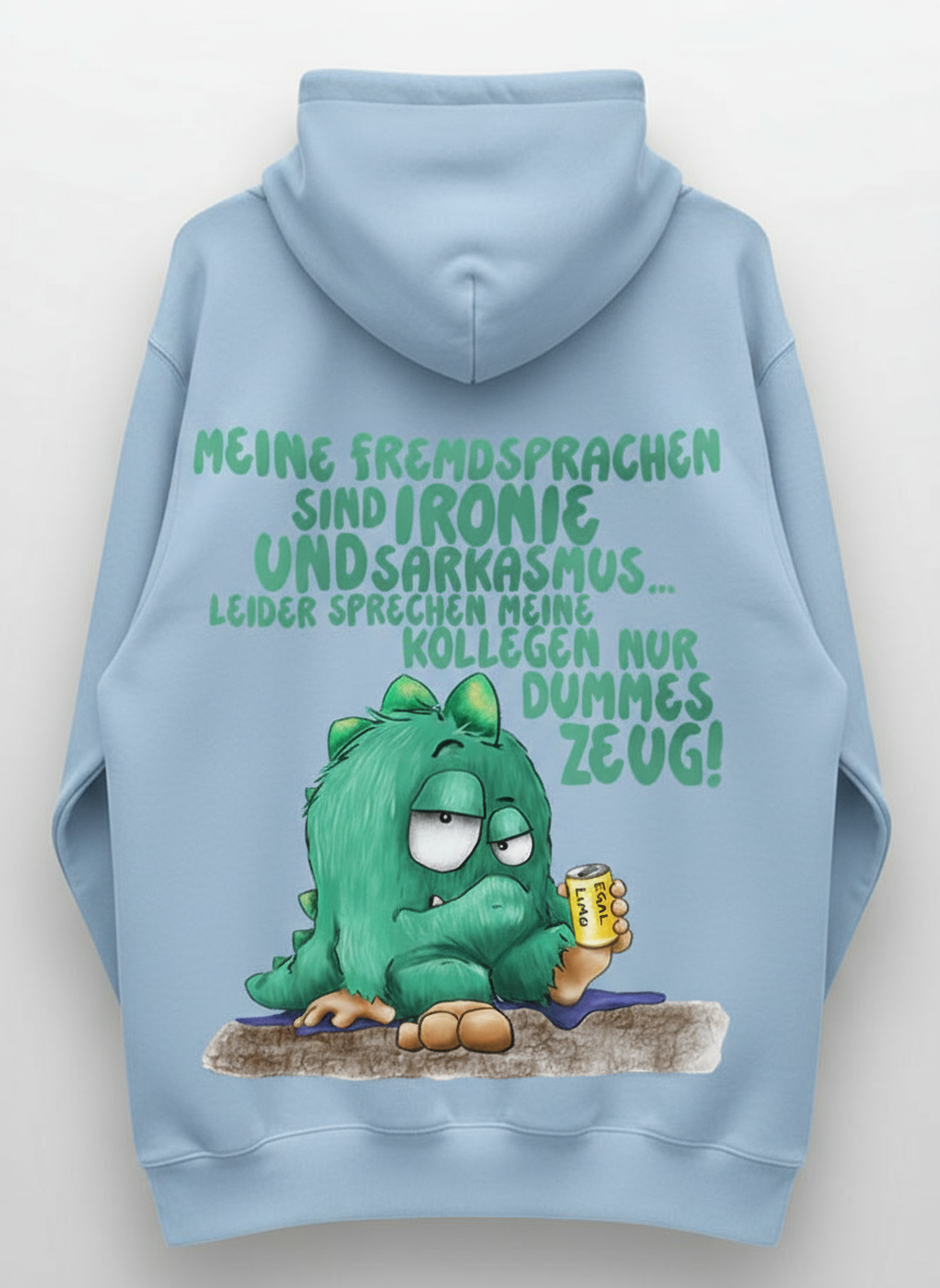 Unisex Hoodie XXL Druck Kruegerhausdesign Monster, hellblau, Motivwahl