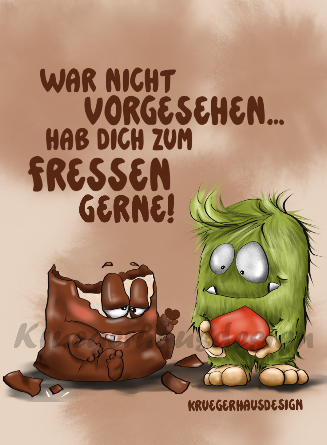 Premium Kuscheldecke, superweich, 150 x 200cm, Kruegerhausdesign Monster, War nicht vorgesehen...