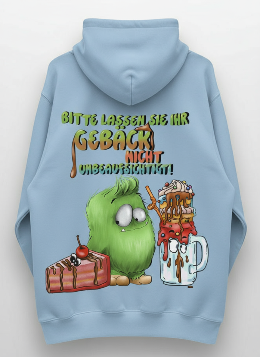 Unisex Hoodie XXL Druck Kruegerhausdesign Monster, hellblau, Motivwahl