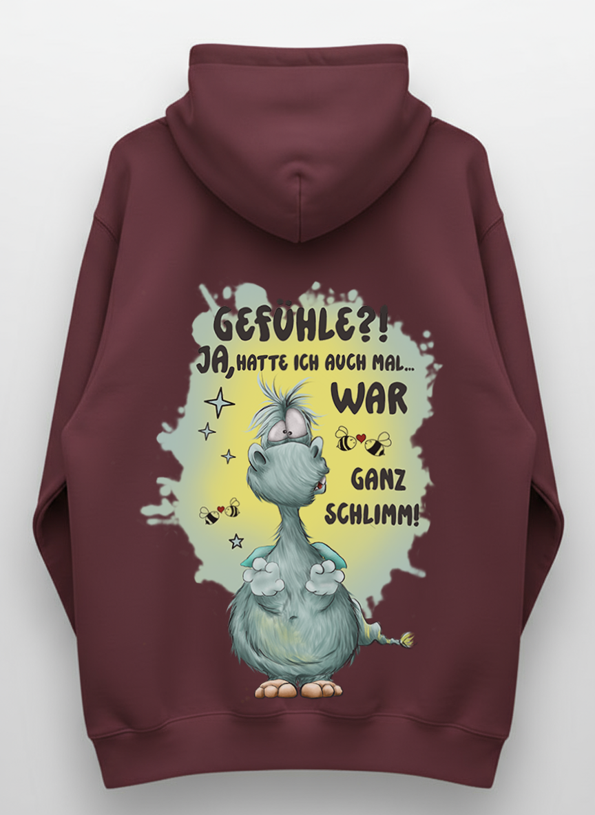 Unisex Hoodie XXL Druck Kruegerhausdesign Monster, Burgund, Motivwahl